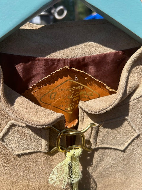Genuine Leather Cape with Detailed Design