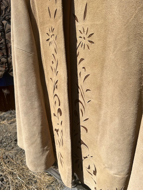 Genuine Leather Cape with Detailed Design