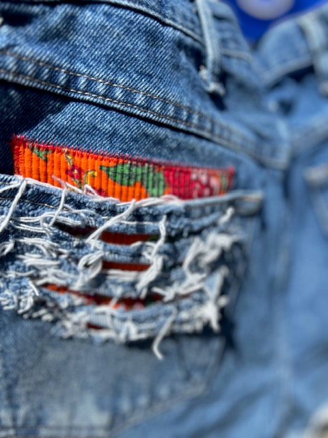Custom Patchwork Wrangler Shorts