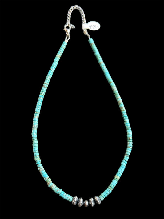 Turquoise and Mexican Pearl Necklace