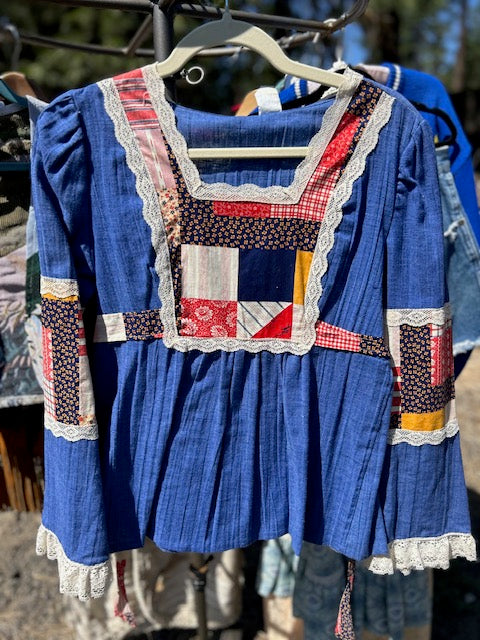 Patchwork Bell Sleeve Top
