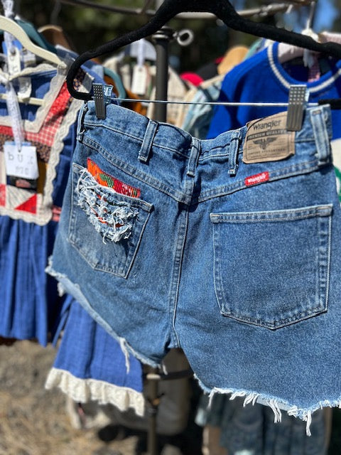Custom Patchwork Wrangler Shorts