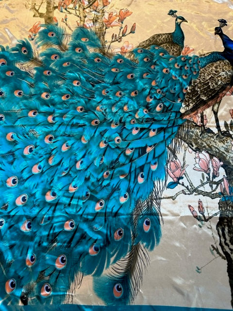 Blue Peacock Large Scarf